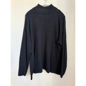J. Jill Black Silk Cotton Mock Neck Sweater – Size 3X Old Money Quiet Luxury
